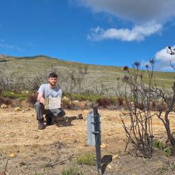Setting up camera traps for the Overberg survey